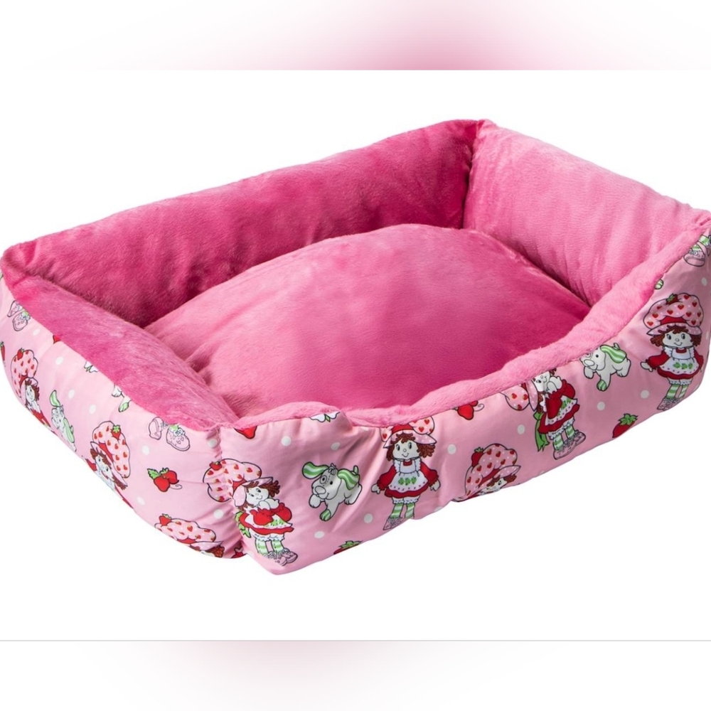 Strawberry Shortcake and Pupcake Plush Pet Bed Velvety Lining Very Cushy, BNWT